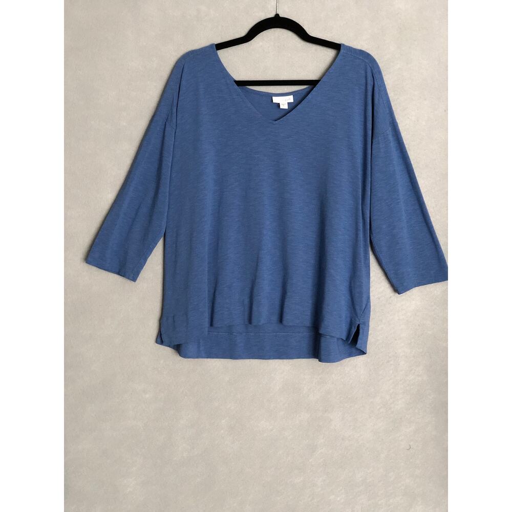 J. Jill V-neck T-Shirt Cotton Blend Women's XL Blue